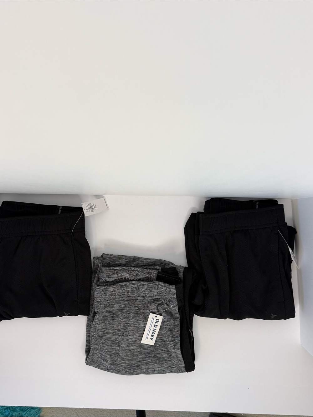 3 Old Navy Boys Large Plus Go-Dry Mesh Pants Athletic- Black & Gray w/ piping
